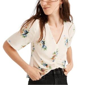 NWT Silk Shirred-Front Top in Classic Corsage size P6